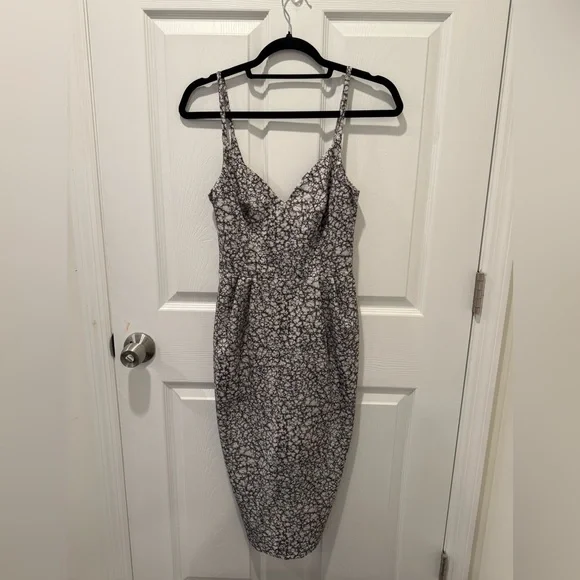 ASOS Black and White Midi Sundress with Spaghetti Straps - Picture 2 of 2